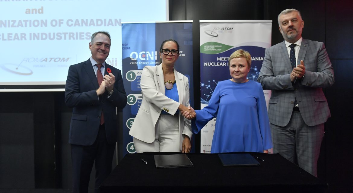 ROMATOM și OCNI reînnoiesc Memorandumul de Înțelegere pentru consolidarea cooperării nucleare România–Canada