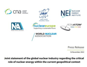 Declaratie comuna a industriei nucleare in marja COP 27 privind sustinerea energiei nucleare